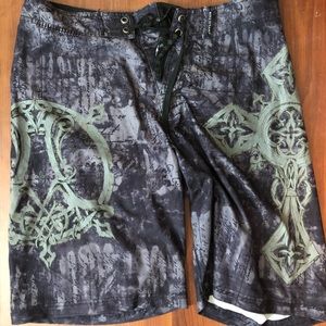 Men’s affliction swim shorts